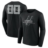 Black San Antonio Spurs Stellar Personalized Name & Number Long Sleeve T-Shirt | NBA