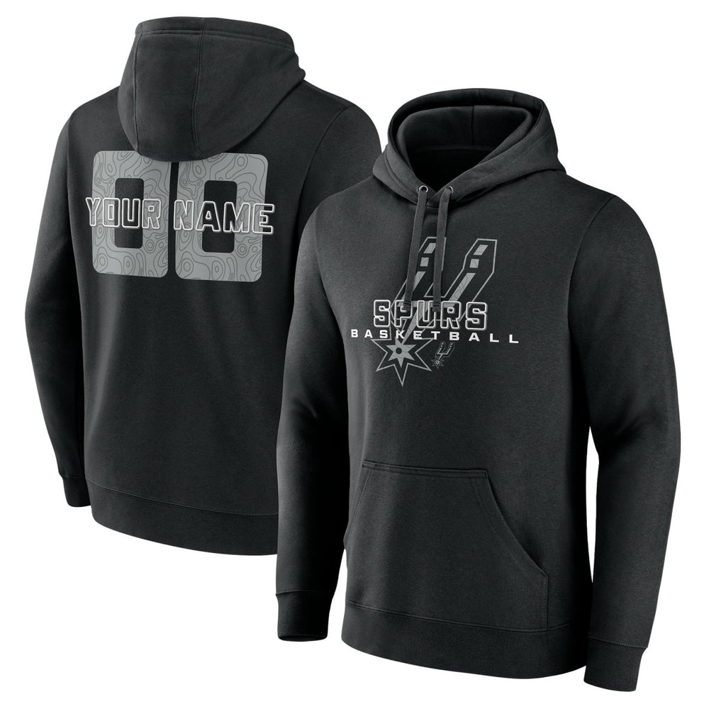 Black San Antonio Spurs Stellar Personalized Name & Number Pullover Hoodie | NBA