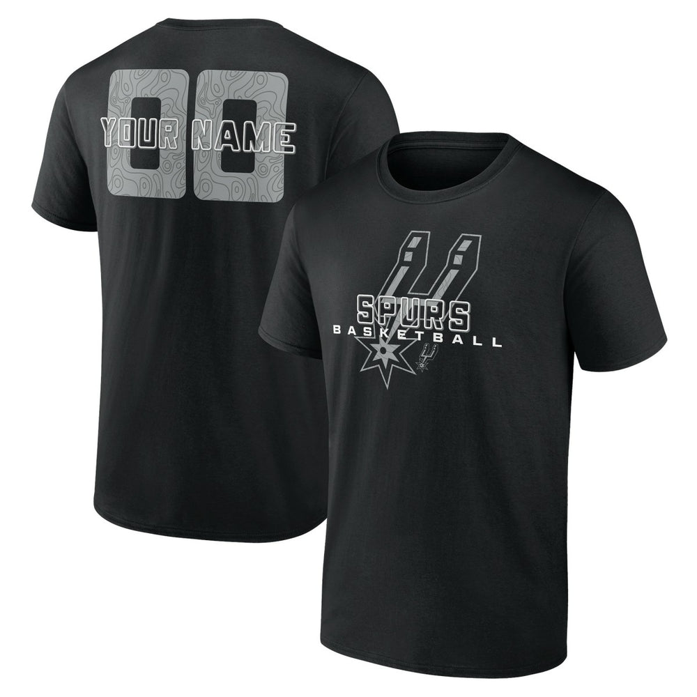 Black San Antonio Spurs Stellar Personalized Name & Number T-Shirt | NBA