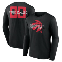 Black Toronto Raptors Stellar Personalized Name & Number Long Sleeve T-Shirt | NBA