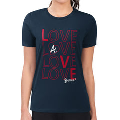 Atlanta Braves G-III 4Her by Carl Banks Women's Super-Slim Fit Lightweight Love Graphic Team T-Shirt - MLB T-shirts