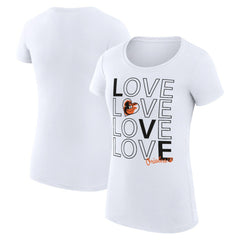 Baltimore Orioles G-III 4Her by Carl Banks Women's Super-Slim Fit Lightweight Love Graphic Team T-Shirt - MLB T-shirts