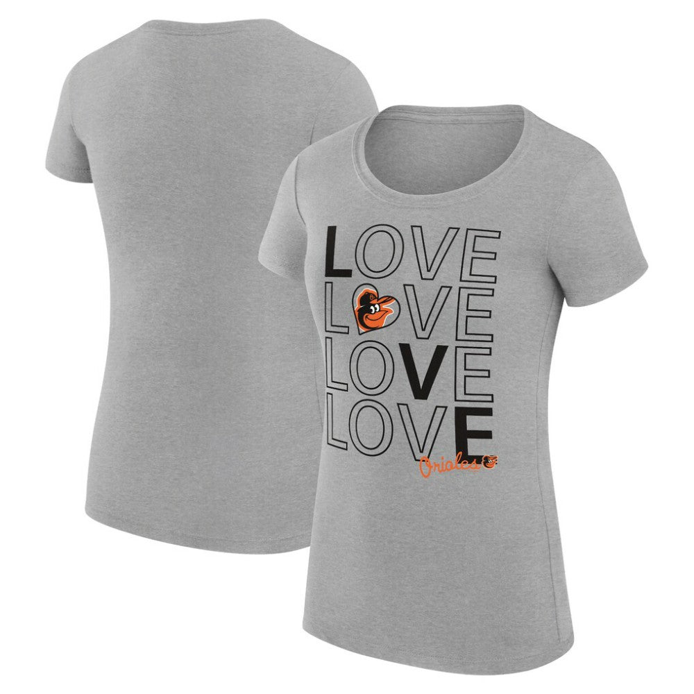 Baltimore Orioles G-III 4Her by Carl Banks Women's Super-Slim Fit Lightweight Love Graphic Team T-Shirt - MLB T-shirts