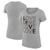 Baltimore Orioles G-III 4Her by Carl Banks Women's Super-Slim Fit Lightweight Love Graphic Team T-Shirt - MLB T-shirts