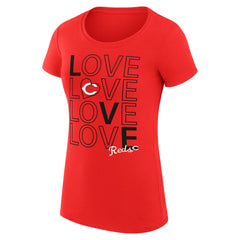 Cincinnati Reds G-III 4Her by Carl Banks Women's Super-Slim Fit Lightweight Love Graphic Team T-Shirt - MLB T-shirts