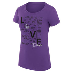 Colorado Rockies G-III 4Her by Carl Banks Women's Super-Slim Fit Lightweight Love Graphic Team T-Shirt - MLB T-shirts