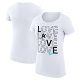 Miami Marlins G-III 4Her by Carl Banks Women's Super-Slim Fit Lightweight Love Graphic Team T-Shirt - MLB T-shirts