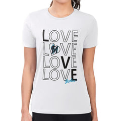 Miami Marlins G-III 4Her by Carl Banks Women's Super-Slim Fit Lightweight Love Graphic Team T-Shirt - MLB T-shirts