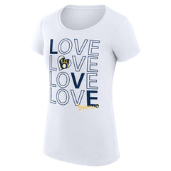 Milwaukee Brewers G-III 4Her by Carl Banks Women's Super-Slim Fit Lightweight Love Graphic Team T-Shirt - MLB T-shirts