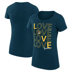 Milwaukee Brewers G-III 4Her by Carl Banks Women's Super-Slim Fit Lightweight Love Graphic Team T-Shirt - MLB T-shirts