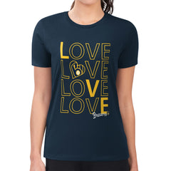 Milwaukee Brewers G-III 4Her by Carl Banks Women's Super-Slim Fit Lightweight Love Graphic Team T-Shirt - MLB T-shirts