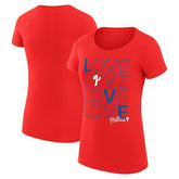 Philadelphia Phillies G-III 4Her by Carl Banks Women's Super-Slim Fit Lightweight Love Graphic Team T-Shirt - MLB T-shirts