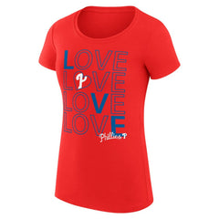 Philadelphia Phillies G-III 4Her by Carl Banks Women's Super-Slim Fit Lightweight Love Graphic Team T-Shirt - MLB T-shirts