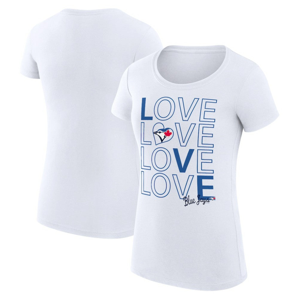 Toronto Blue Jays G-III 4Her by Carl Banks Women's Super-Slim Fit Lightweight Love Graphic Team T-Shirt - MLB T-shirts
