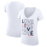 Cleveland Guardians G-III 4Her by Carl Banks Women's Super-Slim Fit Lightweight Love Graphic Team V-Neck T-Shirt - MLB T-shirts