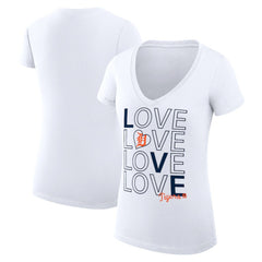 Detroit Tigers G-III 4Her by Carl Banks Women's Super-Slim Fit Lightweight Love Graphic Team V-Neck T-Shirt - MLB T-shirts