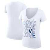 Los Angeles Dodgers G-III 4Her by Carl Banks Women's Super-Slim Fit Lightweight Love Graphic Team V-Neck T-Shirt - MLB T-shirts
