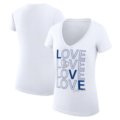 Los Angeles Dodgers G-III 4Her by Carl Banks Women's Super-Slim Fit Lightweight Love Graphic Team V-Neck T-Shirt - MLB T-shirts