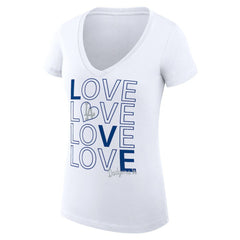 Los Angeles Dodgers G-III 4Her by Carl Banks Women's Super-Slim Fit Lightweight Love Graphic Team V-Neck T-Shirt - MLB T-shirts