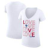 Philadelphia Phillies G-III 4Her by Carl Banks Women's Super-Slim Fit Lightweight Love Graphic Team V-Neck T-Shirt - MLB T-shirts