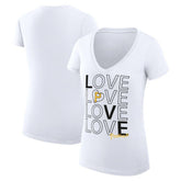 Pittsburgh Pirates G-III 4Her by Carl Banks Women's Super-Slim Fit Lightweight Love Graphic Team V-Neck T-Shirt - MLB T-shirts