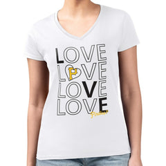 Pittsburgh Pirates G-III 4Her by Carl Banks Women's Super-Slim Fit Lightweight Love Graphic Team V-Neck T-Shirt - MLB T-shirts