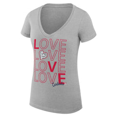 St. Louis Cardinals G-III 4Her by Carl Banks Women's Super-Slim Fit Lightweight Love Graphic Team V-Neck T-Shirt - MLB T-shirts