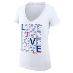 Texas Rangers G-III 4Her by Carl Banks Women's Super-Slim Fit Lightweight Love Graphic Team V-Neck T-Shirt - MLB T-shirts