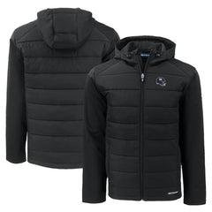 New York Giants Cutter & Buck Helmet Evoke Hybrid Eco Softshell Recycled Full-Zip Hoodie Jacket | NFL Discount