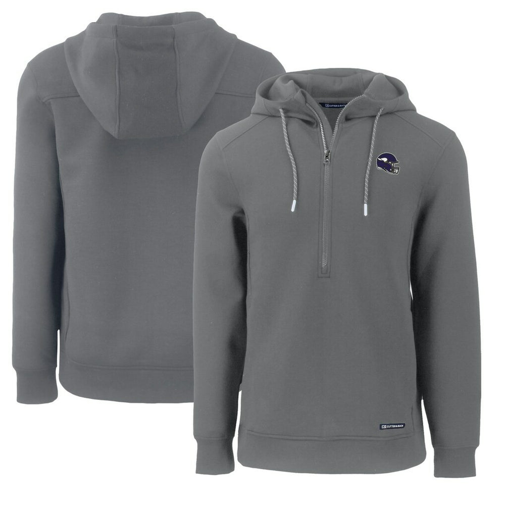 Minnesota Vikings Cutter & Buck Helmet Roam Eco Half-Zip Recycled Pullover Hoodie | NFL Online