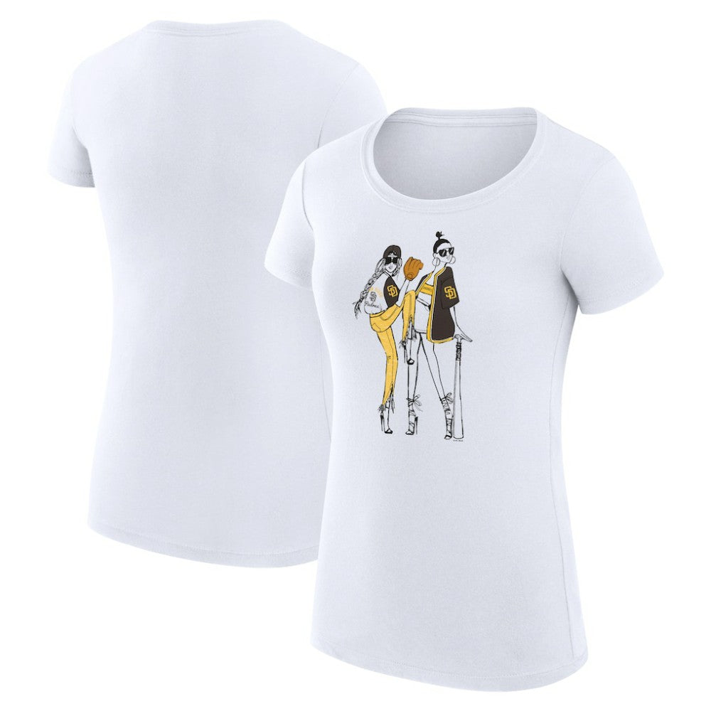 San Diego Padres G-III 4Her by Carl Banks Women's Super-Slim Fit Lightweight Baseball Girls T-Shirt - MLB T-shirts