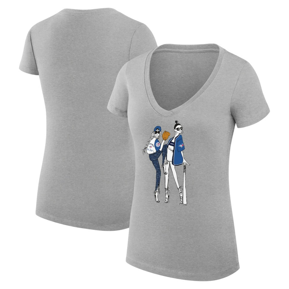 Toronto Blue Jays G-III 4Her by Carl Banks Women's Super-Slim Fit Lightweight Baseball V-Neck T-Shirt - MLB T-shirts