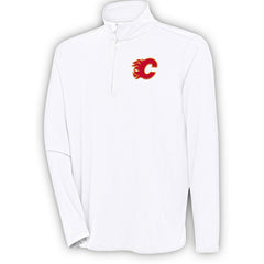 Calgary Flames Antigua Hunk Quarter-Zip Pullover Top - NHL Pullover