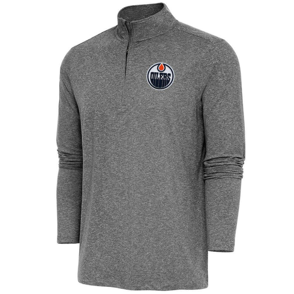 Edmonton Oilers Antigua Hunk Quarter-Zip Pullover Top - NHL Pullover