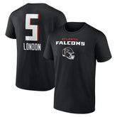 Atlanta Falcons Drake London Team Wordmark Player Name & Number T-Shirt | NFL New