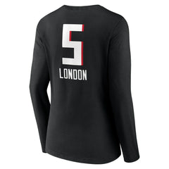 Atlanta Falcons Drake London Women's Team Wordmark Player Name & Number Long Sleeve V-Neck T-Shirt | NFL Discount