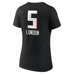 Atlanta Falcons Drake London Women's Team Wordmark Player Name & Number V-Neck T-Shirt | NFL Online