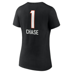 Cincinnati Bengals Ja'Marr Chase Women's Team Wordmark Player Name & Number V-Neck T-Shirt | NFL US
