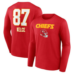 Kansas City Chiefs Travis Kelce Team Wordmark Player Name & Number Long Sleeve T-Shirt | NFL US