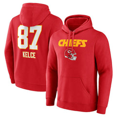 Kansas City Chiefs Travis Kelce Team Wordmark Player Name & Number Pullover Hoodie | NFL Online