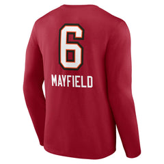 Tampa Bay Buccaneers Baker Mayfield Team Wordmark Player Name & Number Long Sleeve T-Shirt | NFL Sale