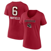 Tampa Bay Buccaneers Baker Mayfield Women's Team Wordmark Player Name & Number V-Neck T-Shirt | NFL On sale