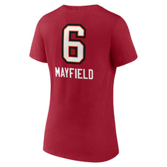 Tampa Bay Buccaneers Baker Mayfield Women's Team Wordmark Player Name & Number V-Neck T-Shirt | NFL On sale