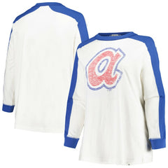 Atlanta Braves '47 Women's Plus Size Caribou Raglan Long Sleeve T-Shirt - MLB T-shirts