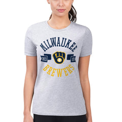 Milwaukee Brewers G-III 4Her by Carl Banks Women's Super-Slim Fit Lightweight City Graphic T-Shirt - MLB T-shirts