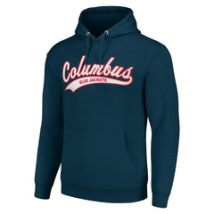 Columbus Blue Jackets Starter Tailsweep Fleece Tri-Blend Pullover Hoodie - NHL Hoodies
