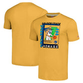 Gold Stephen Curry Golden State Warriors Homage Unisex SkyBox Player Tri-Blend T-Shirt sale | NBA