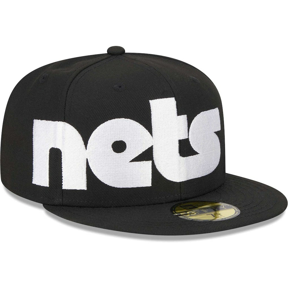 Black Brooklyn Nets Checkerboard UV 59FIFTY Fitted Hat | NBA