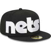 Black Brooklyn Nets Checkerboard UV 59FIFTY Fitted Hat | NBA