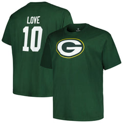 Green Bay Packers Jordan Love Big & Tall Player Name & Number T-Shirt | NFL Hot